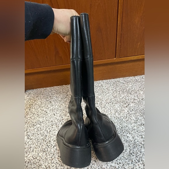 Y2K Dr Marten Calf High Platform Heel Round Toe Airwair Boots - Picture 10 of 12